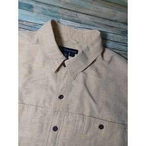 5.11 Tactical Men's Short Sleeve Snap Button Size L Doublure Lining Khaki Tan